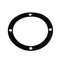 A black circular gasket or ring with four pre-drilled holes, shown on a plain off-white background.